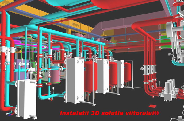Modelare 3D completă — instalații termice